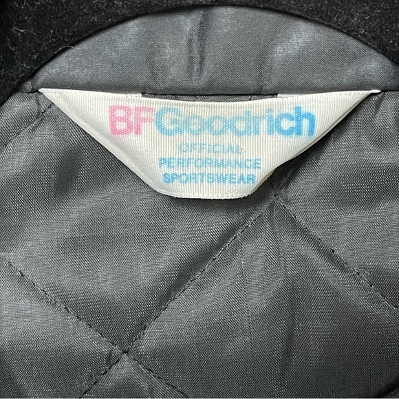 VTG BF Goodrich Satin Bomber Jacket Style Black Medium - Picture 11 of 11